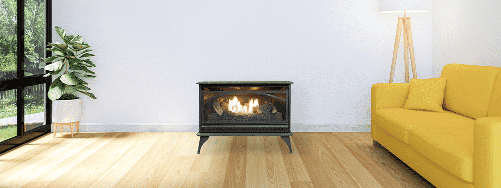 guel fuel gas stove living room